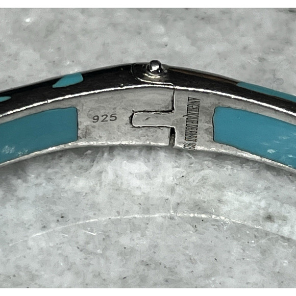 Angelique de Paris Veranda Bracelet Sterling Silver & Robins Egg Blue Resin - Picture 8 of 9